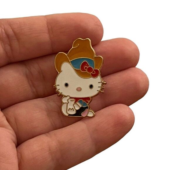 Howdy Kitty Cowboy Hat Cowgirl Kitty Enamel Pin - Picture 6 of 8